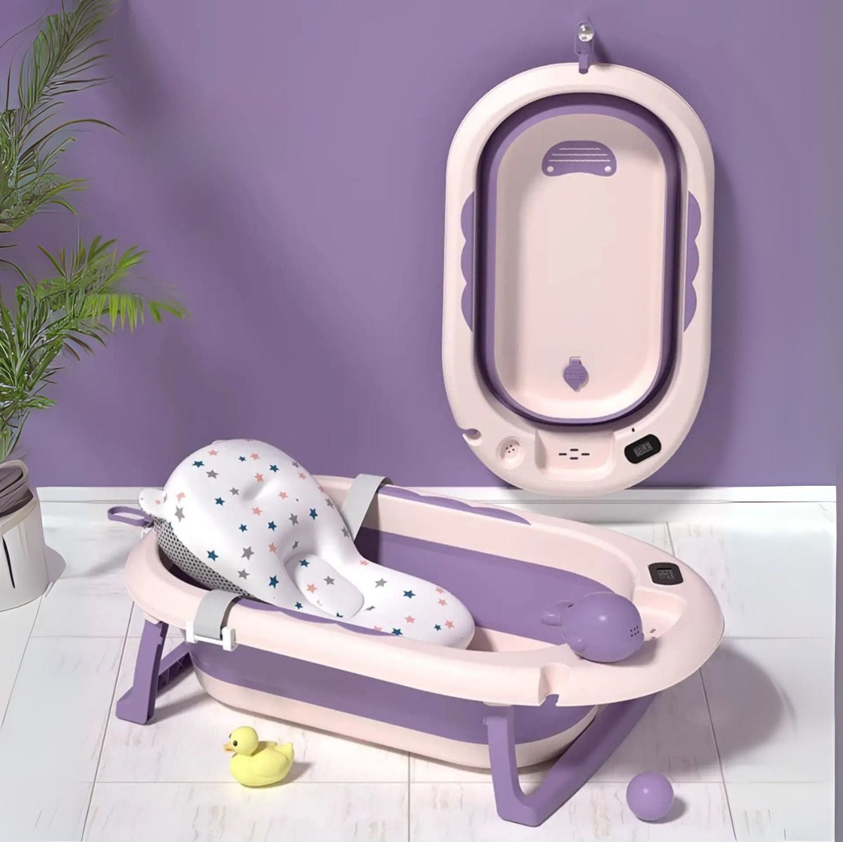 Set Bañera Plegable con Termómetro BabyWhale®