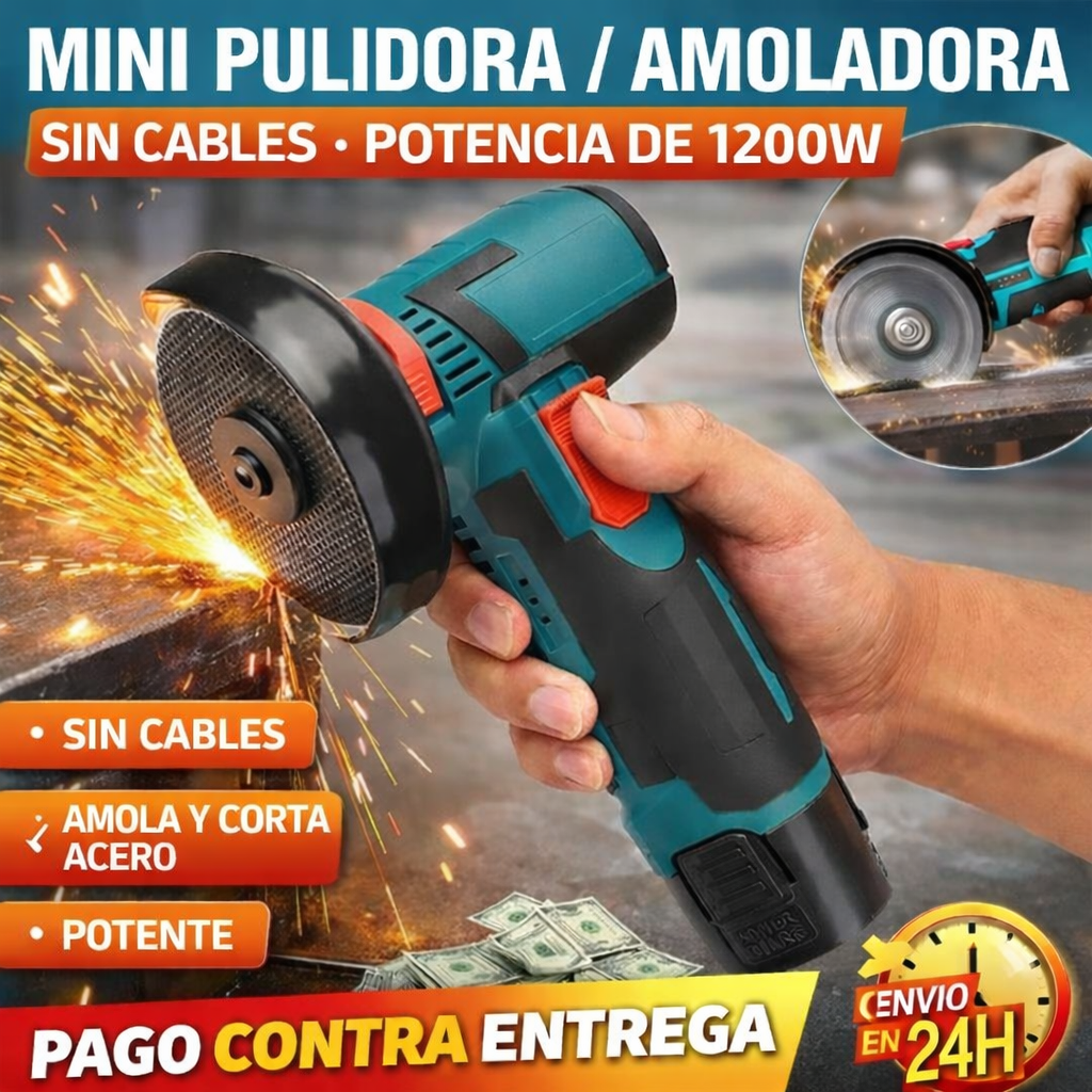 PULIDORA ANGULAR AMOLADORA - POTENCIA DE 1200W 🔥