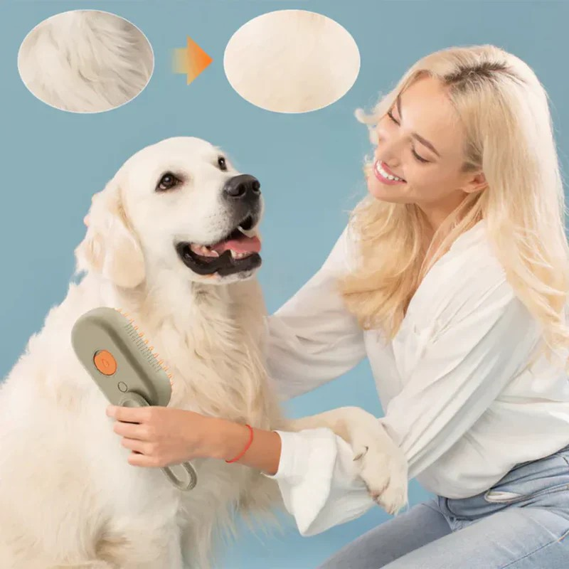 Cepillo Para Mascotas A Vapor Con Manija